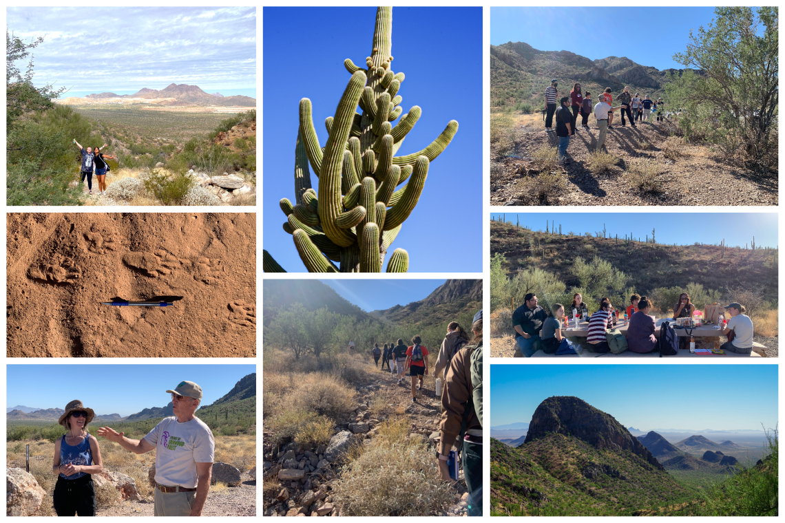 Collage of images from the Liverman Scholars' visit to the Friends of Ironwood National Monument